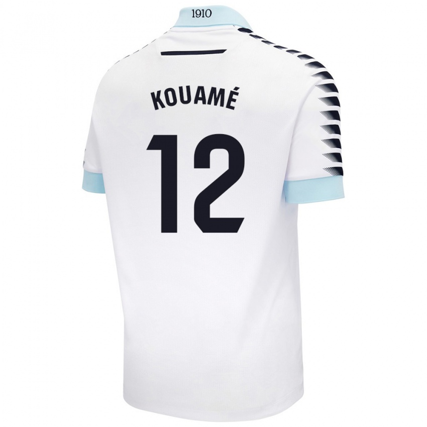 Børn Rominigue Kouamé #12 Hvid Blå Udebane Spillertrøjer 2024/25 Trøje T-Shirt