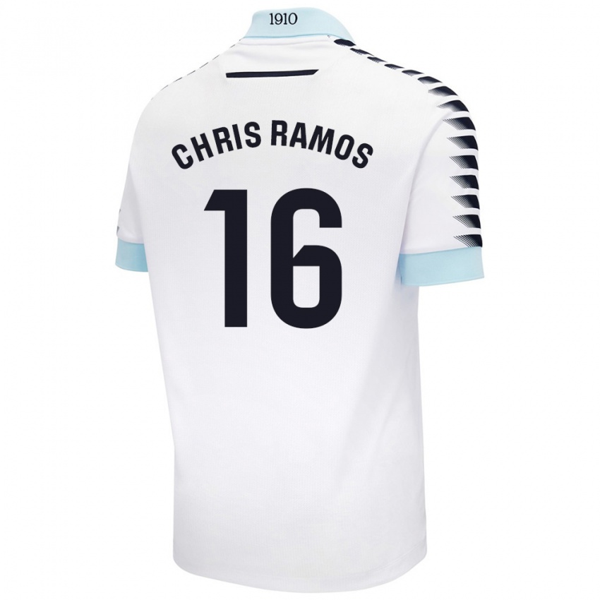 Børn Chris Ramos #16 Hvid Blå Udebane Spillertrøjer 2024/25 Trøje T-Shirt