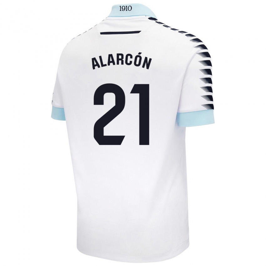 Børn Tomás Alarcón #21 Hvid Blå Udebane Spillertrøjer 2024/25 Trøje T-Shirt