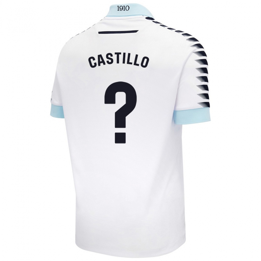 Børn Francis Castillo #0 Hvid Blå Udebane Spillertrøjer 2024/25 Trøje T-Shirt