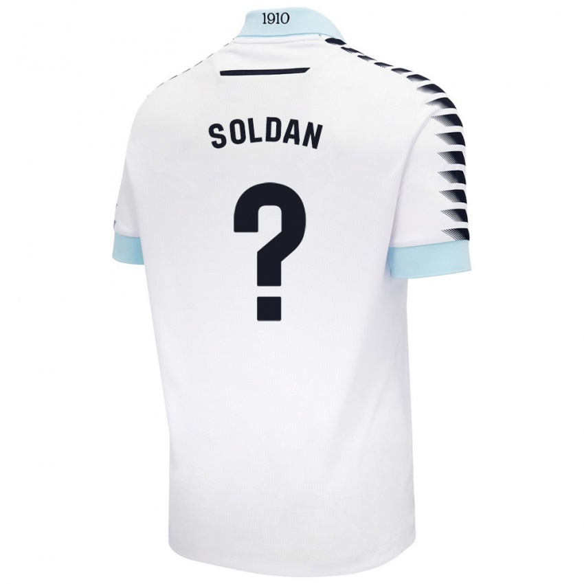 Børn Iván Soldán #0 Hvid Blå Udebane Spillertrøjer 2024/25 Trøje T-Shirt