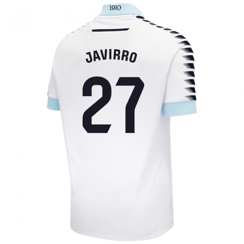 Børn Javirro #27 Hvid Blå Udebane Spillertrøjer 2024/25 Trøje T-Shirt