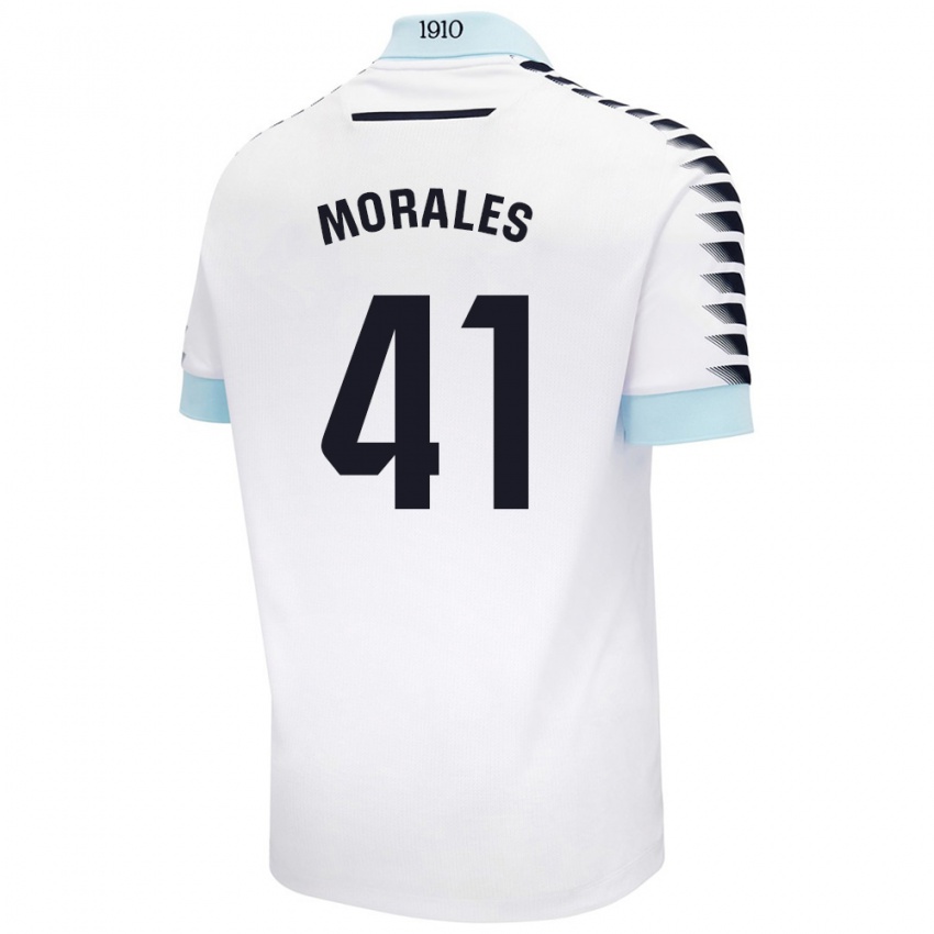 Børn Luis Morales #41 Hvid Blå Udebane Spillertrøjer 2024/25 Trøje T-Shirt