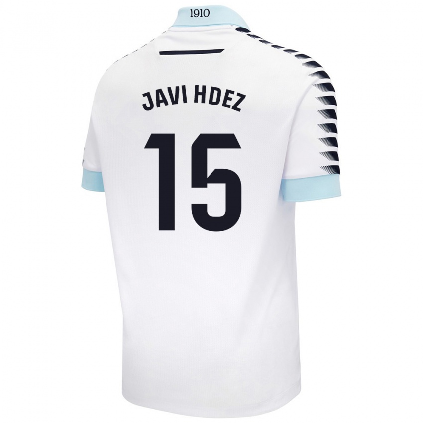 Børn Javi Hernández #15 Hvid Blå Udebane Spillertrøjer 2024/25 Trøje T-Shirt