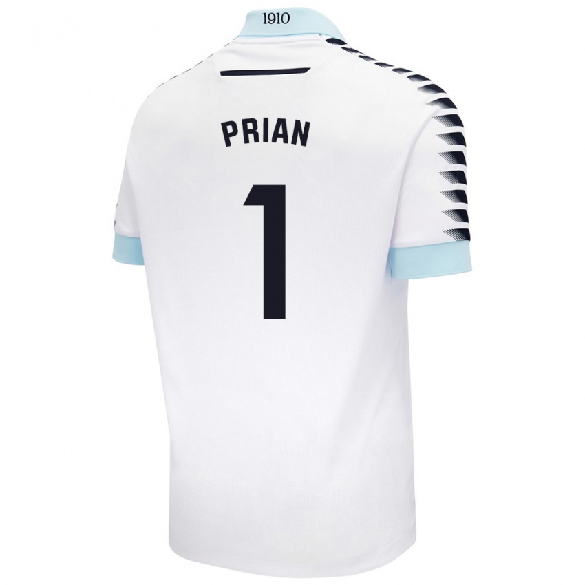 Børn Ana María Prián Pereira #1 Hvid Blå Udebane Spillertrøjer 2024/25 Trøje T-Shirt