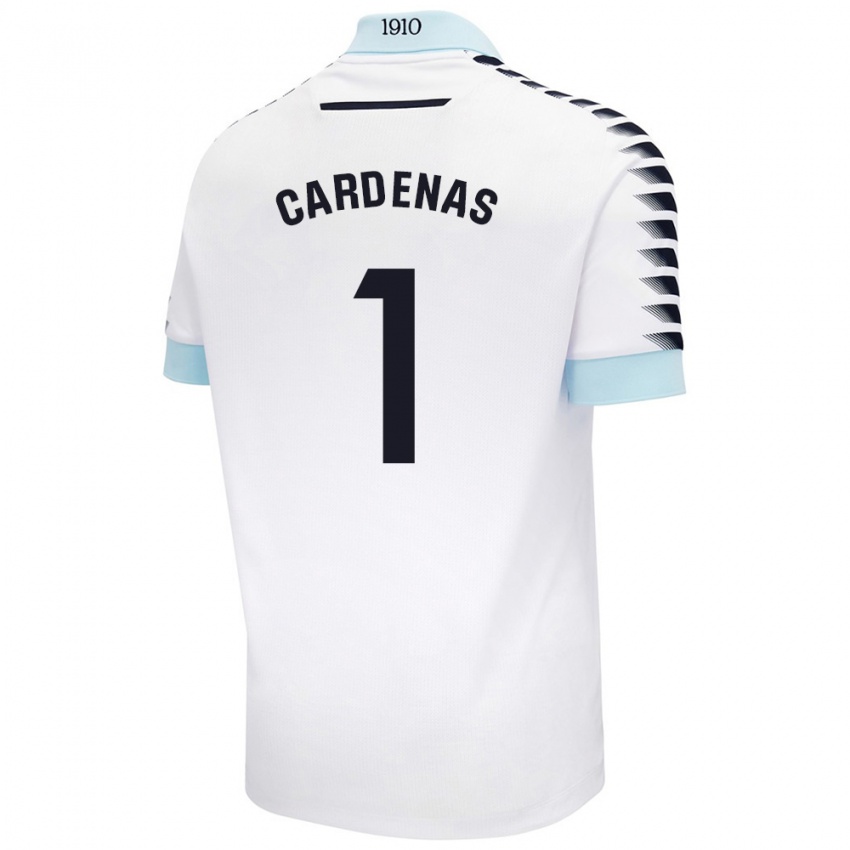 Børn Raquel Cárdenas #1 Hvid Blå Udebane Spillertrøjer 2024/25 Trøje T-Shirt