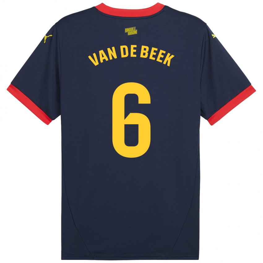 Børn Donny Van De Beek #6 Marine Rød Udebane Spillertrøjer 2024/25 Trøje T-Shirt