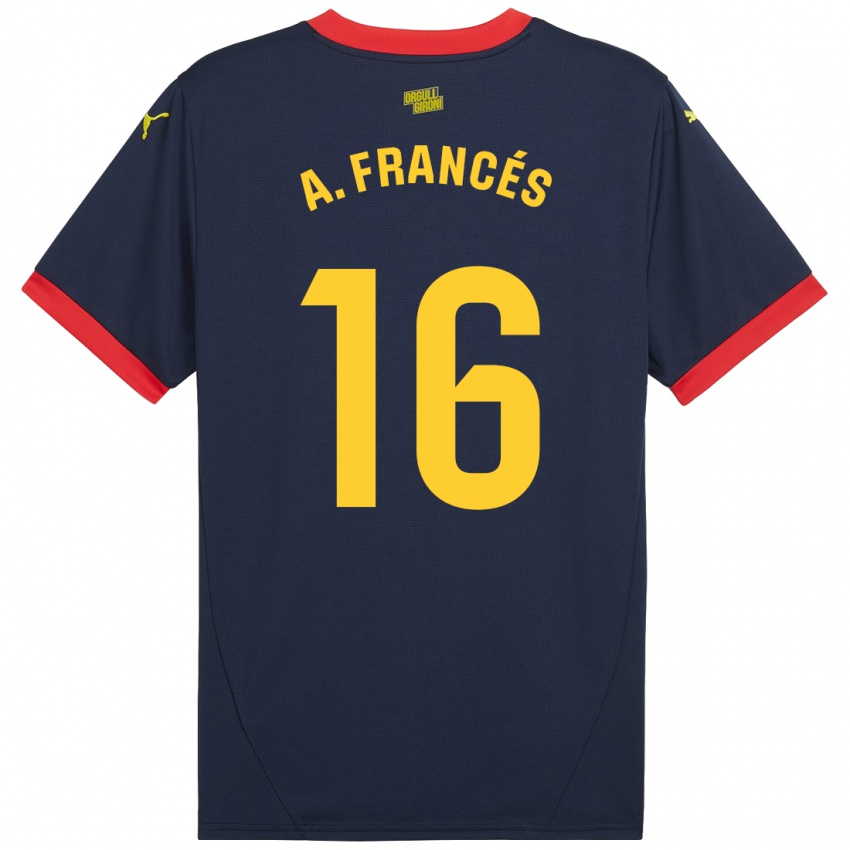 Børn Alejandro Francés #16 Marine Rød Udebane Spillertrøjer 2024/25 Trøje T-Shirt