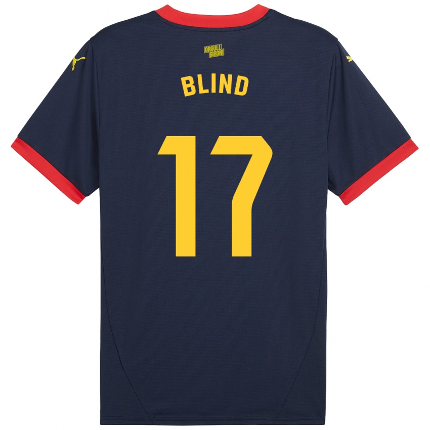 Børn Daley Blind #17 Marine Rød Udebane Spillertrøjer 2024/25 Trøje T-Shirt