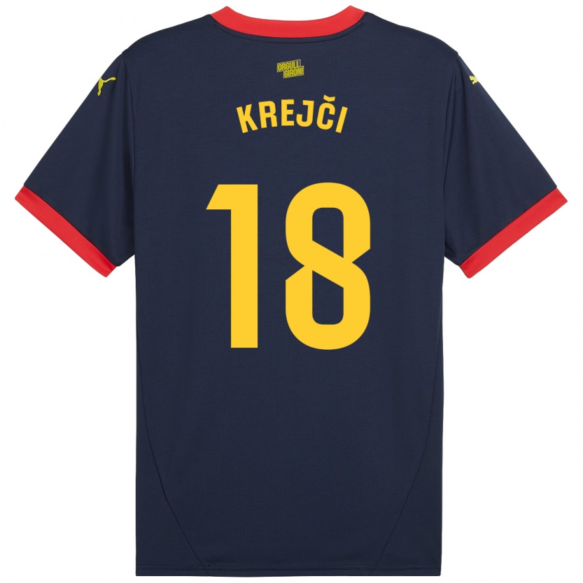 Børn Ladislav Krejci #18 Marine Rød Udebane Spillertrøjer 2024/25 Trøje T-Shirt