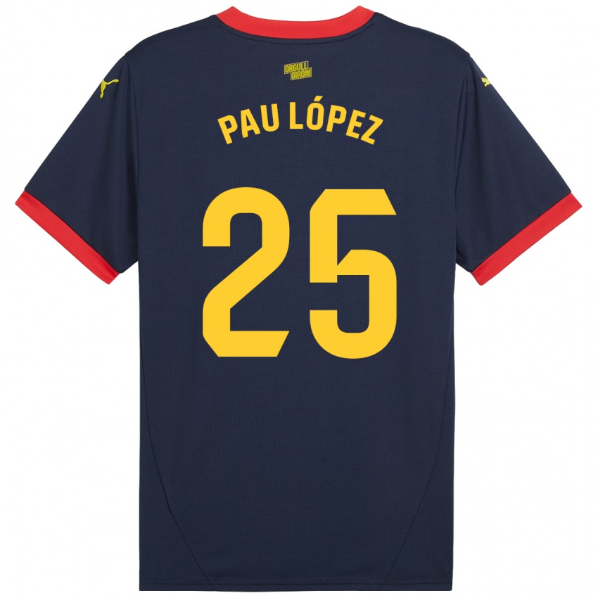 Børn Pau Lopez #25 Marine Rød Udebane Spillertrøjer 2024/25 Trøje T-Shirt