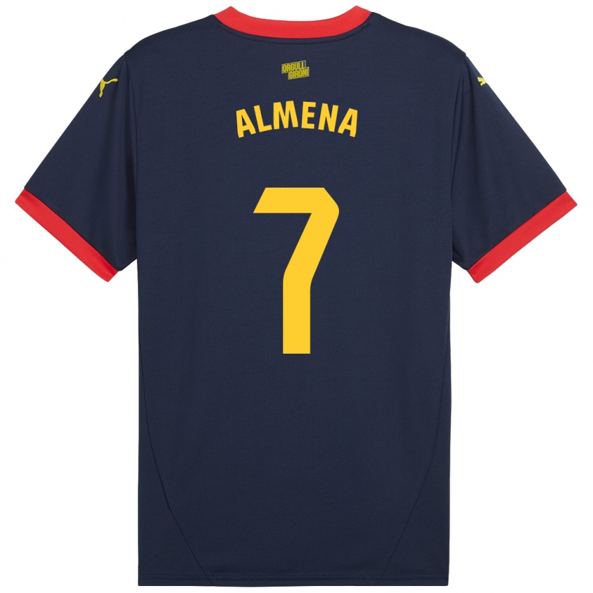 Børn Iker Almena #7 Marine Rød Udebane Spillertrøjer 2024/25 Trøje T-Shirt