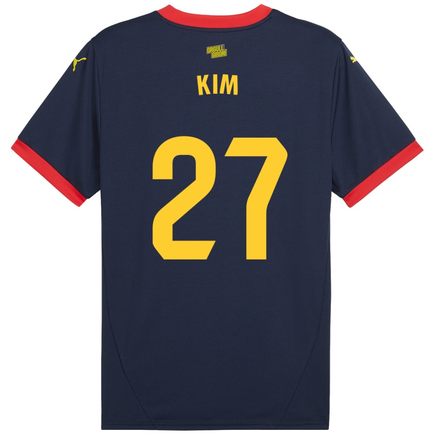 Børn Min-Su Kim #27 Marine Rød Udebane Spillertrøjer 2024/25 Trøje T-Shirt