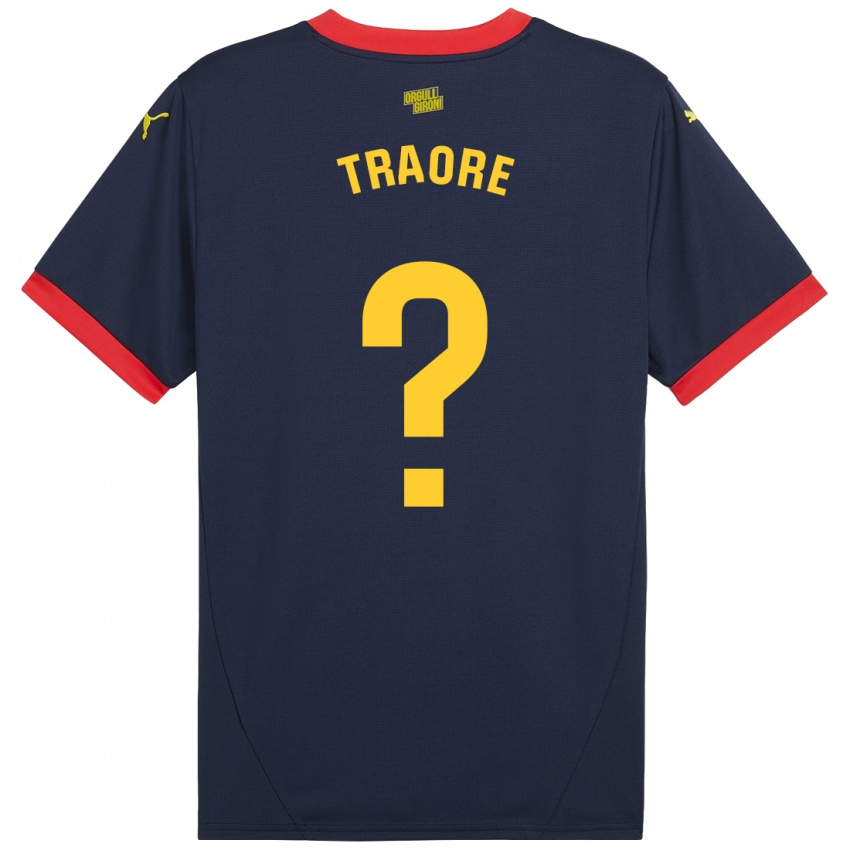 Børn Solo Traoré #0 Marine Rød Udebane Spillertrøjer 2024/25 Trøje T-Shirt