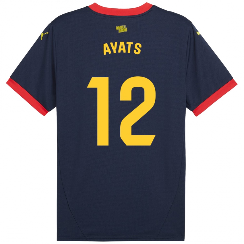 Børn Mònica Ayats #12 Marine Rød Udebane Spillertrøjer 2024/25 Trøje T-Shirt