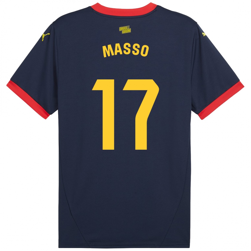 Børn Ainoa Massó #17 Marine Rød Udebane Spillertrøjer 2024/25 Trøje T-Shirt