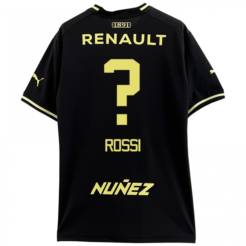 Børn Nicolás Rossi #0 Sort Gul Udebane Spillertrøjer 2024/25 Trøje T-Shirt