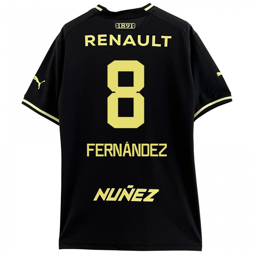 Børn Leonardo Fernández #8 Sort Gul Udebane Spillertrøjer 2024/25 Trøje T-Shirt