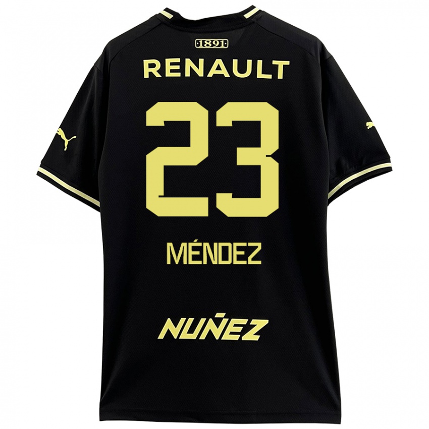 Børn Javier Méndez #23 Sort Gul Udebane Spillertrøjer 2024/25 Trøje T-Shirt