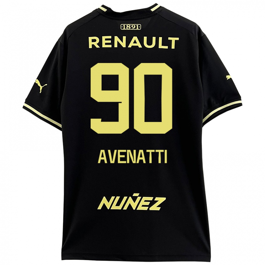 Børn Felipe Avenatti #90 Sort Gul Udebane Spillertrøjer 2024/25 Trøje T-Shirt