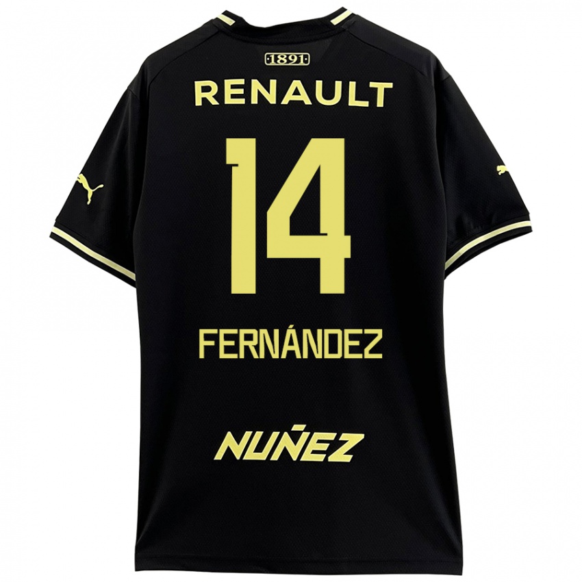 Børn Faustino Fernández #14 Sort Gul Udebane Spillertrøjer 2024/25 Trøje T-Shirt