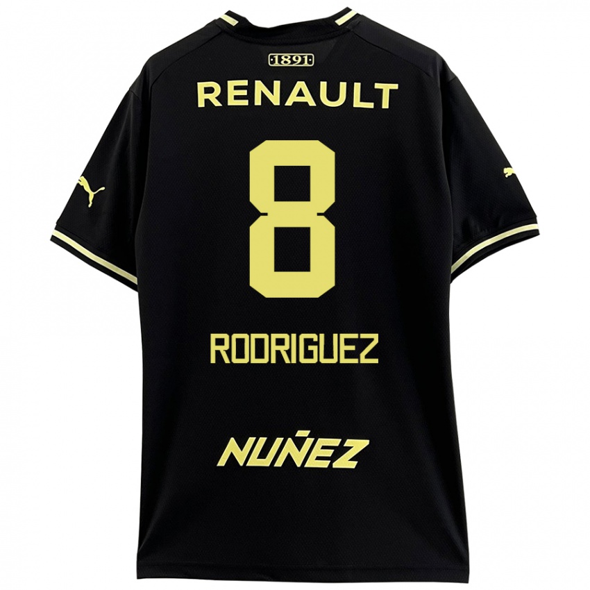 Børn Sebastián Rodríguez #8 Sort Gul Udebane Spillertrøjer 2024/25 Trøje T-Shirt