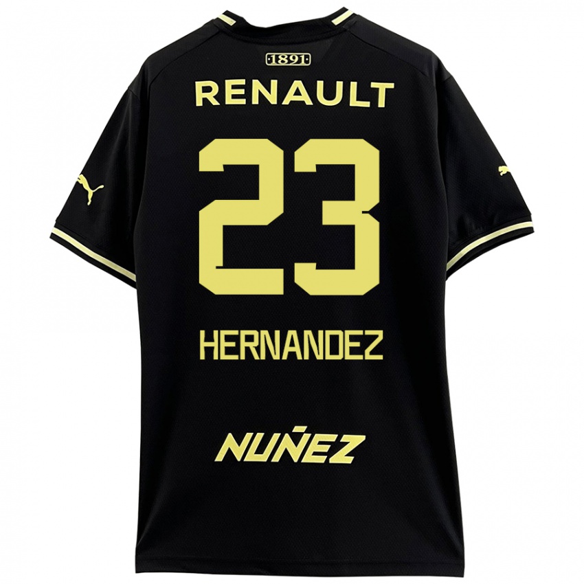 Børn Abel Hernández #23 Sort Gul Udebane Spillertrøjer 2024/25 Trøje T-Shirt