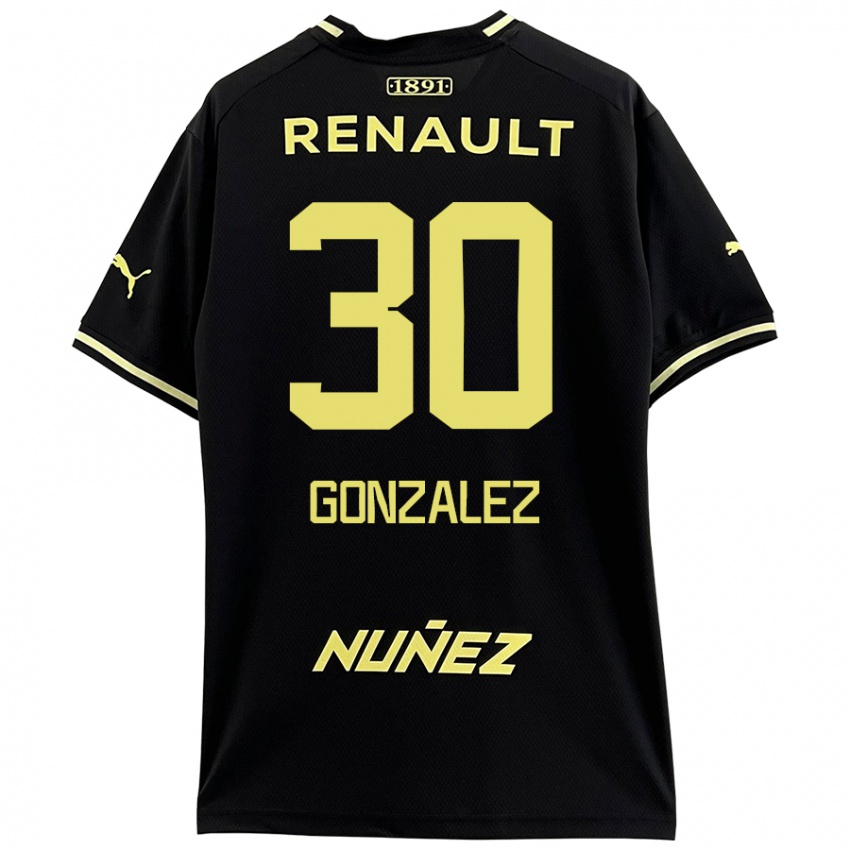 Børn Ángel González #30 Sort Gul Udebane Spillertrøjer 2024/25 Trøje T-Shirt