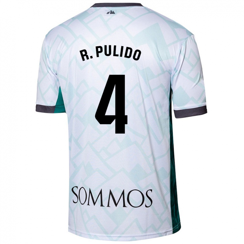 Børn Rubén Pulido #4 Hvid Grøn Udebane Spillertrøjer 2024/25 Trøje T-Shirt