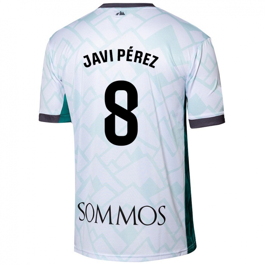 Børn Javi Pérez #8 Hvid Grøn Udebane Spillertrøjer 2024/25 Trøje T-Shirt