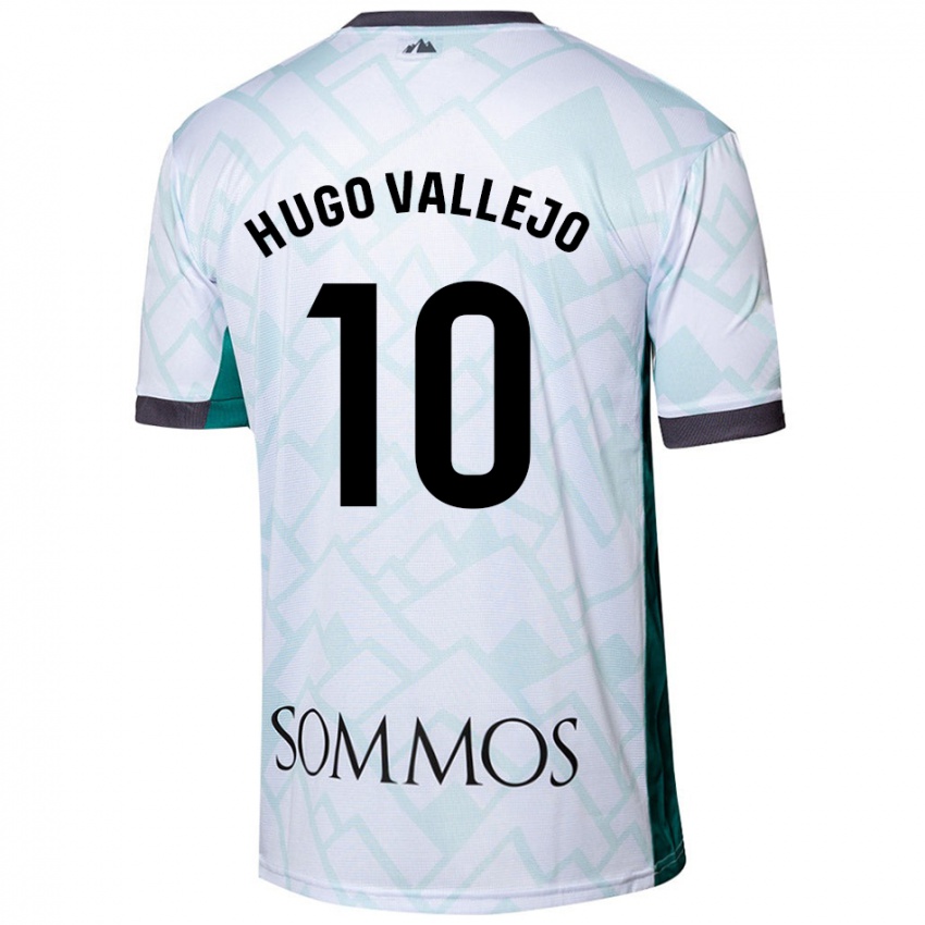 Børn Hugo Vallejo #10 Hvid Grøn Udebane Spillertrøjer 2024/25 Trøje T-Shirt