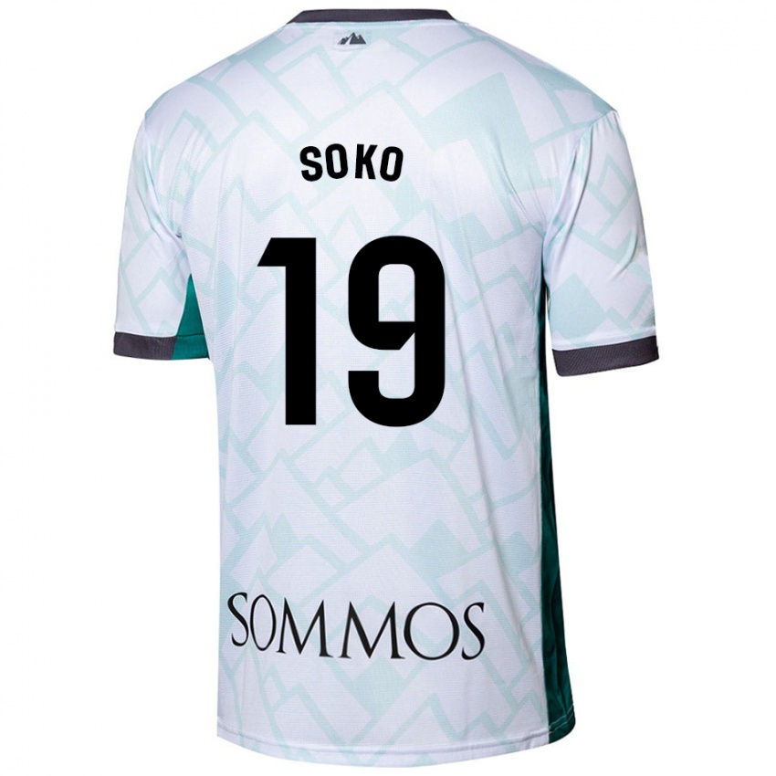 Børn Patrick Soko #19 Hvid Grøn Udebane Spillertrøjer 2024/25 Trøje T-Shirt