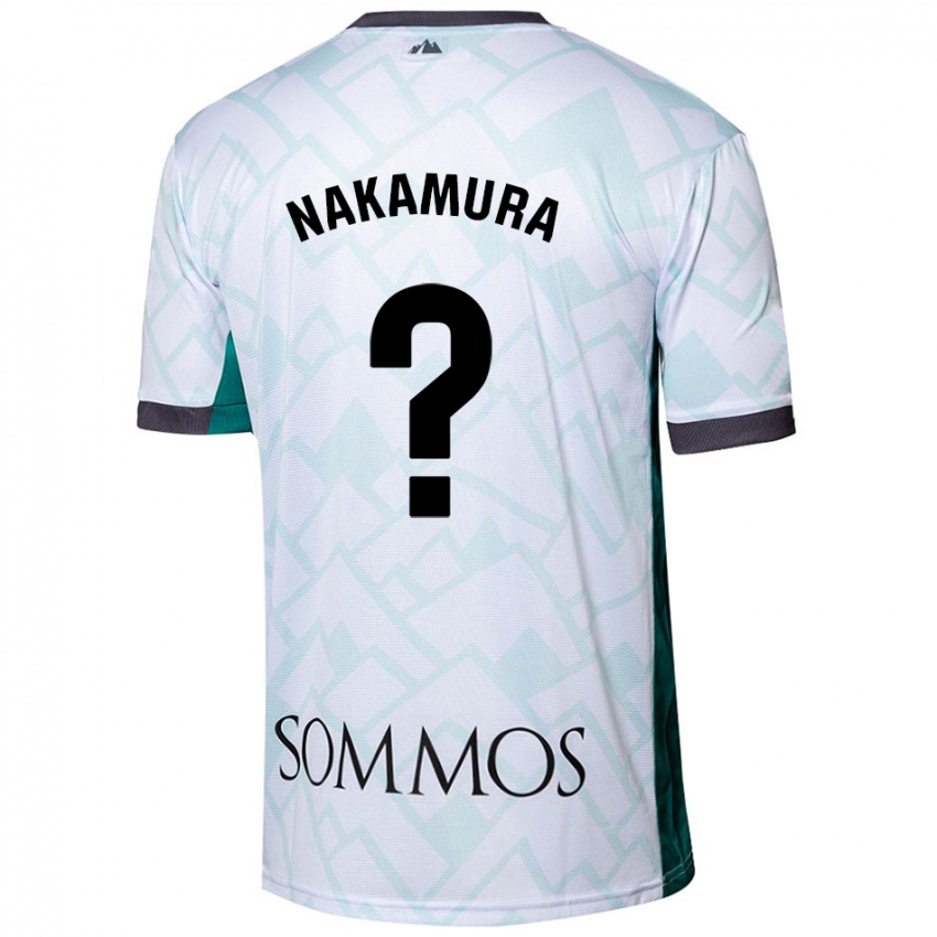 Børn Togo Nakamura #0 Hvid Grøn Udebane Spillertrøjer 2024/25 Trøje T-Shirt