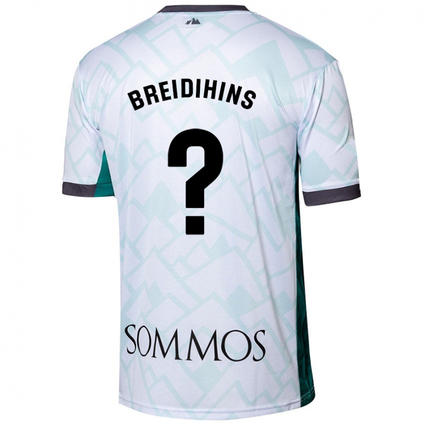 Børn Kirils Breidihins #0 Hvid Grøn Udebane Spillertrøjer 2024/25 Trøje T-Shirt