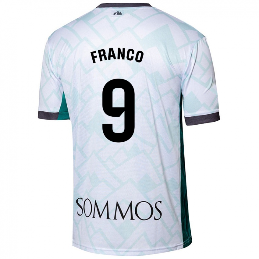 Børn Santi Franco #9 Hvid Grøn Udebane Spillertrøjer 2024/25 Trøje T-Shirt