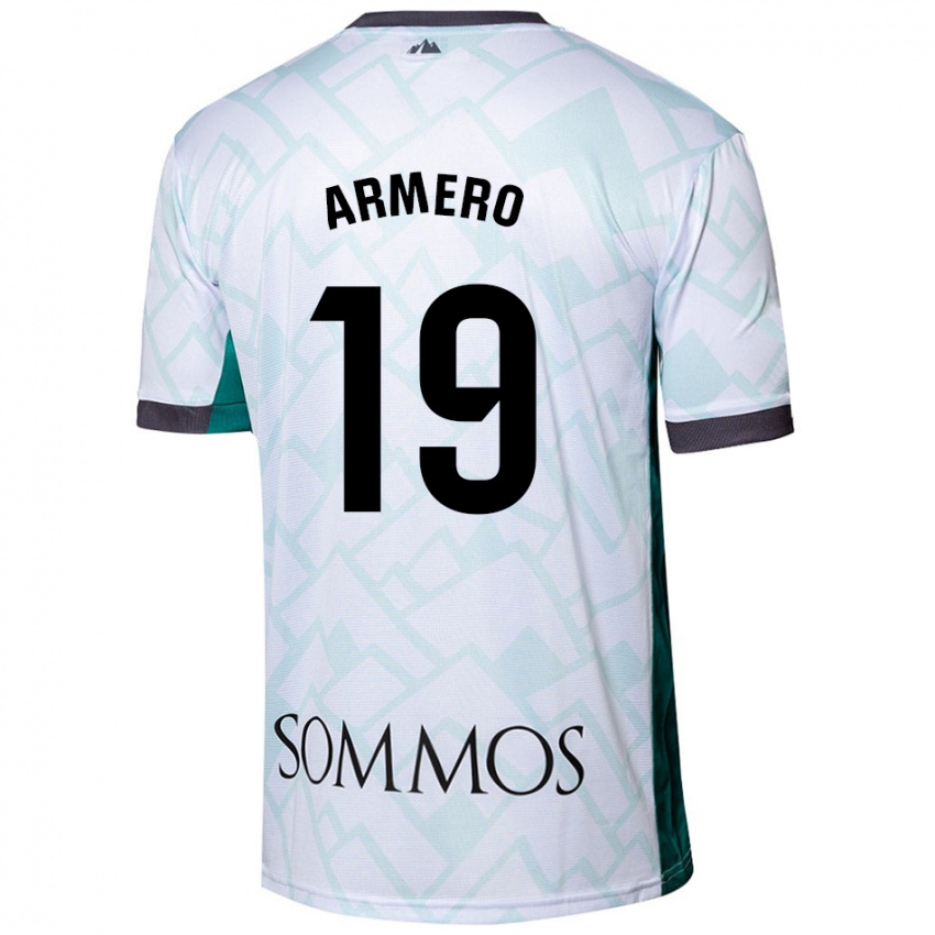 Børn Sergi Armero #19 Hvid Grøn Udebane Spillertrøjer 2024/25 Trøje T-Shirt