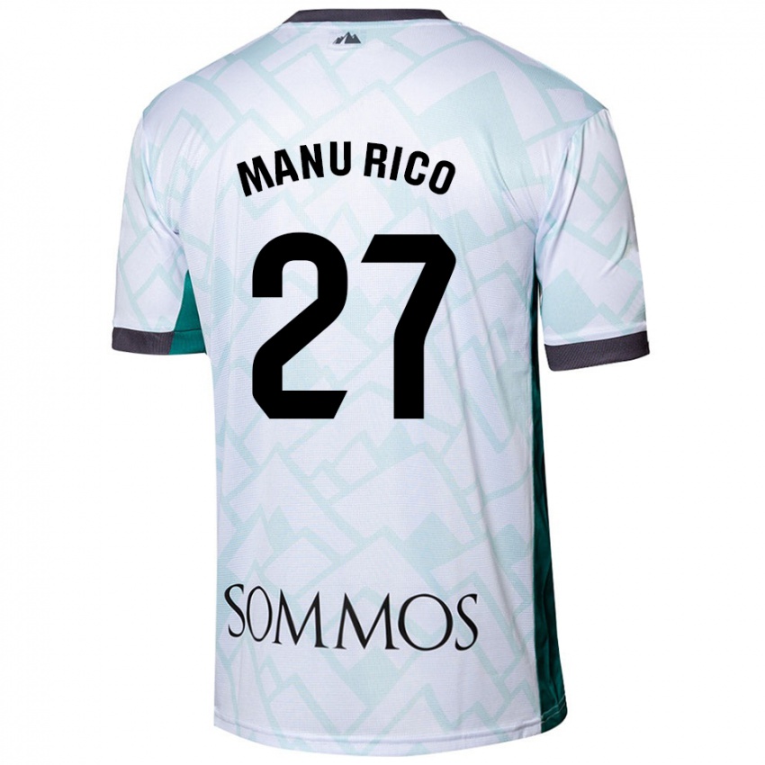 Børn Manu Rico #27 Hvid Grøn Udebane Spillertrøjer 2024/25 Trøje T-Shirt