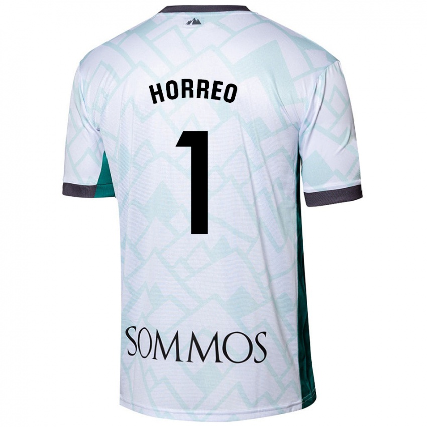 Børn Berto Hórreo #1 Hvid Grøn Udebane Spillertrøjer 2024/25 Trøje T-Shirt