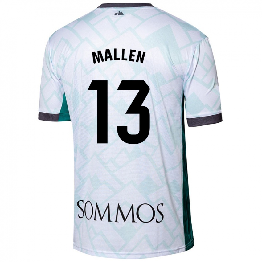 Børn Lucía Mallén #13 Hvid Grøn Udebane Spillertrøjer 2024/25 Trøje T-Shirt