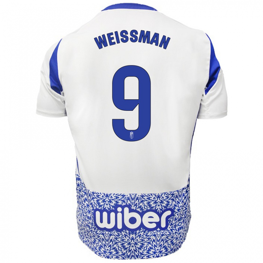 Børn Shon Weissman #9 Hvid Blå Udebane Spillertrøjer 2024/25 Trøje T-Shirt