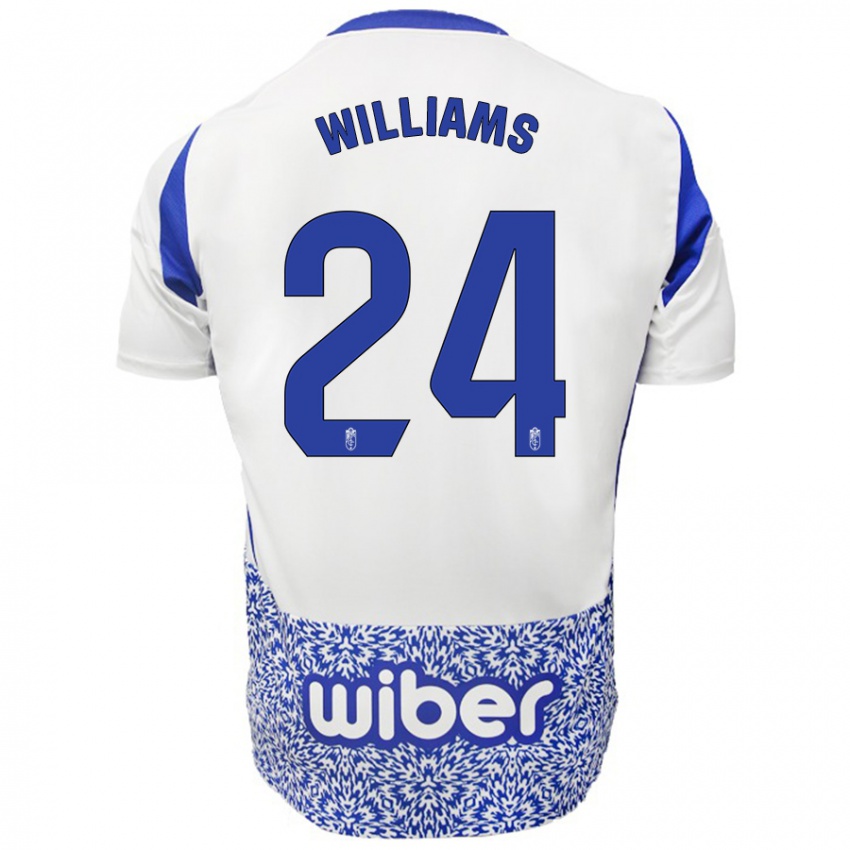 Børn Loïc Williams #24 Hvid Blå Udebane Spillertrøjer 2024/25 Trøje T-Shirt