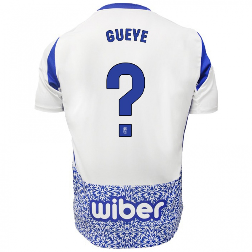 Børn David Gueye #0 Hvid Blå Udebane Spillertrøjer 2024/25 Trøje T-Shirt