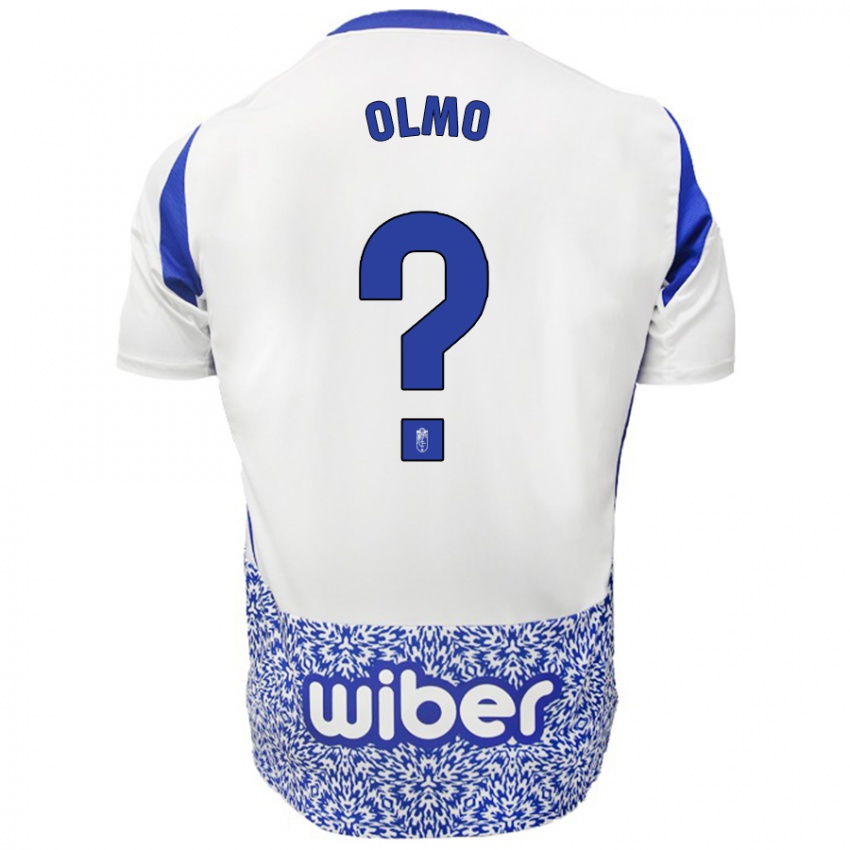 Børn Ismael Olmo #0 Hvid Blå Udebane Spillertrøjer 2024/25 Trøje T-Shirt