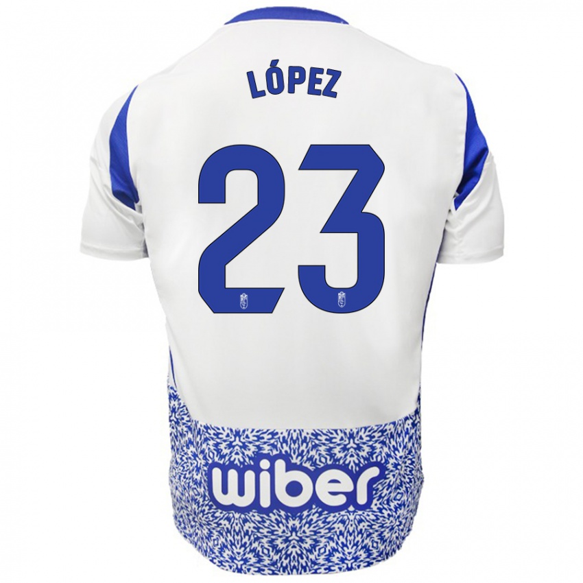 Børn Diego López #23 Hvid Blå Udebane Spillertrøjer 2024/25 Trøje T-Shirt