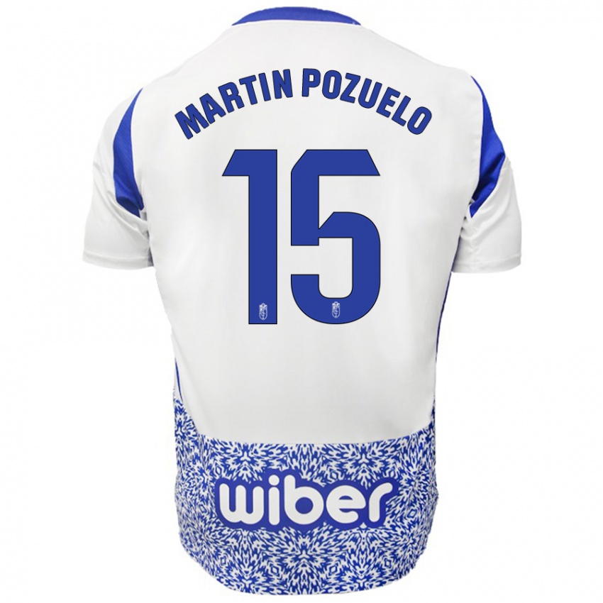 Børn Esther Martin-Pozuelo #15 Hvid Blå Udebane Spillertrøjer 2024/25 Trøje T-Shirt