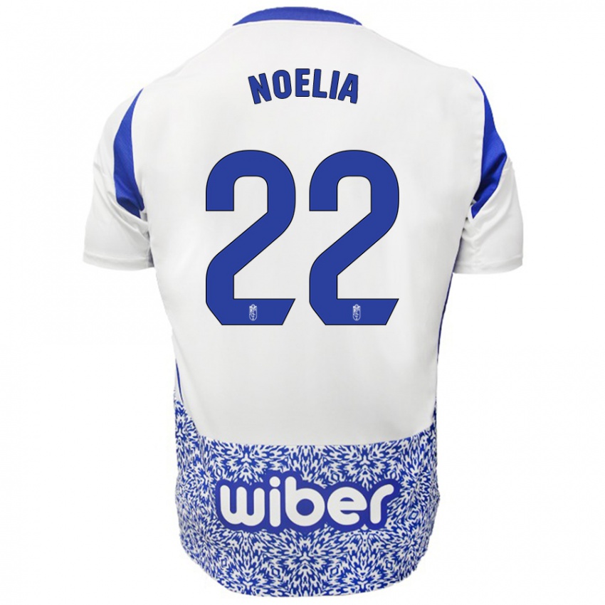 Børn Noelia Salas Mullens #22 Hvid Blå Udebane Spillertrøjer 2024/25 Trøje T-Shirt