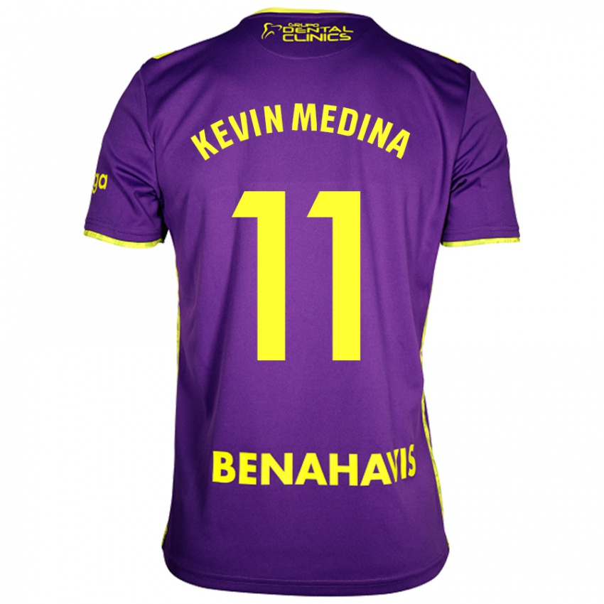 Børn Kevin Medina #11 Lilla Gul Udebane Spillertrøjer 2024/25 Trøje T-Shirt