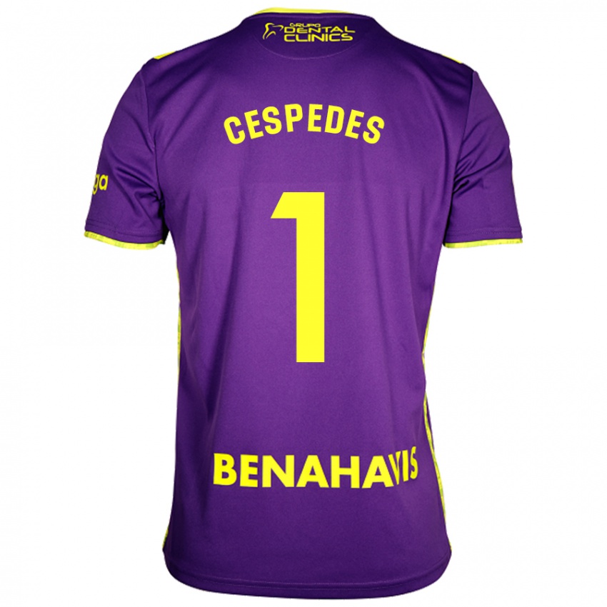 Børn Andrés Céspedes #1 Lilla Gul Udebane Spillertrøjer 2024/25 Trøje T-Shirt