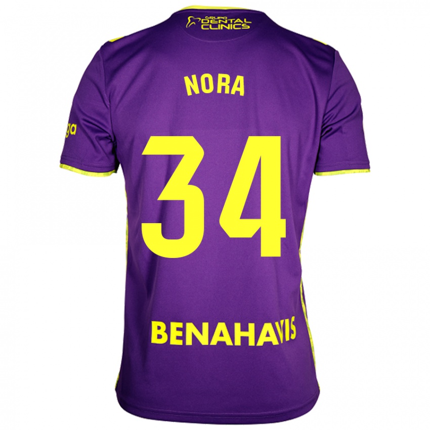 Børn Nora #34 Lilla Gul Udebane Spillertrøjer 2024/25 Trøje T-Shirt