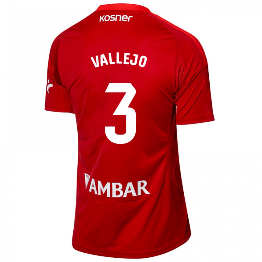 Børn Jaime Vallejo #3 Hvid Blå Udebane Spillertrøjer 2024/25 Trøje T-Shirt